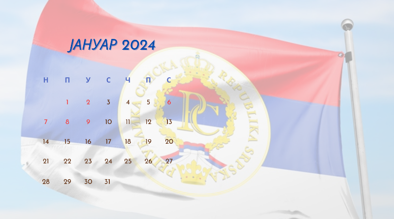 29.12.2023. Нерадни дани у јануару