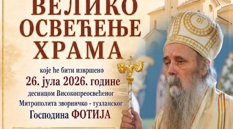 Сутра освећење Храма Светога апостола и јеванђелисте Марка на Брањеву